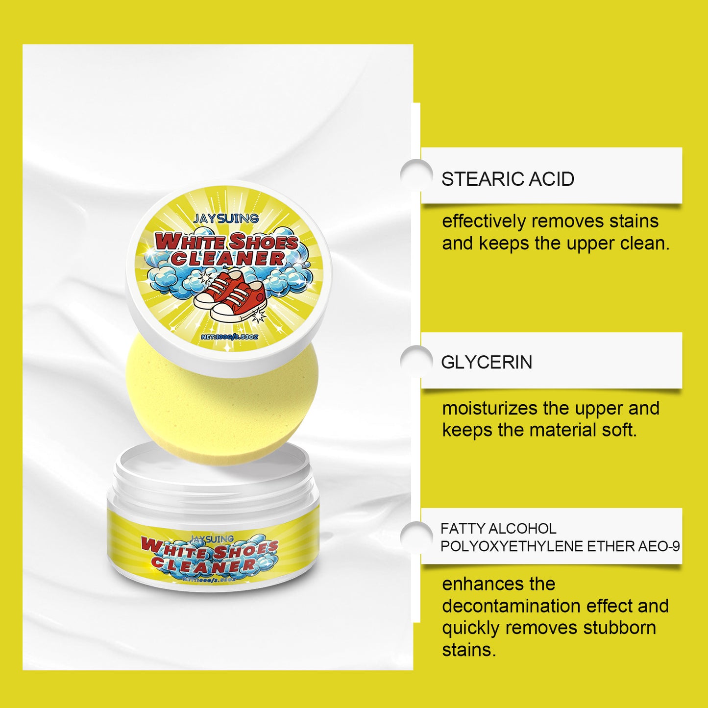 Shoe stain removal and cleaning cream