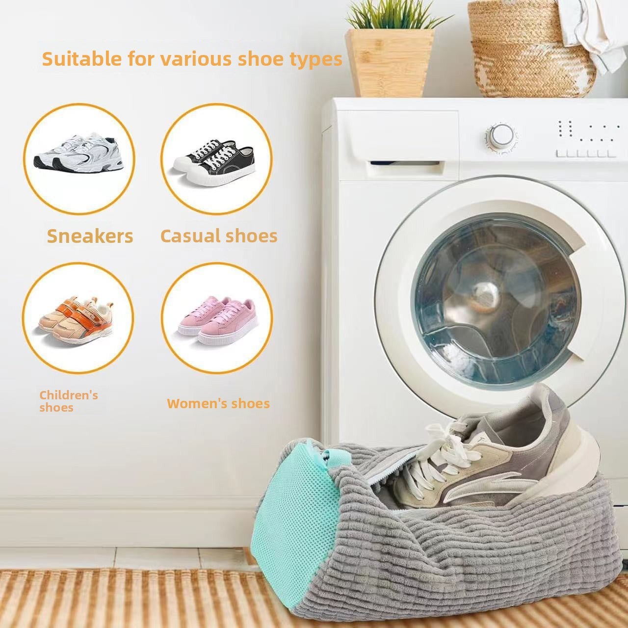 Shoe washing bag