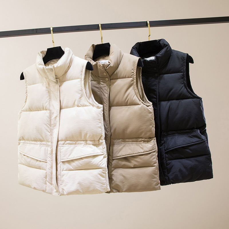 Short cotton vest jacket for women