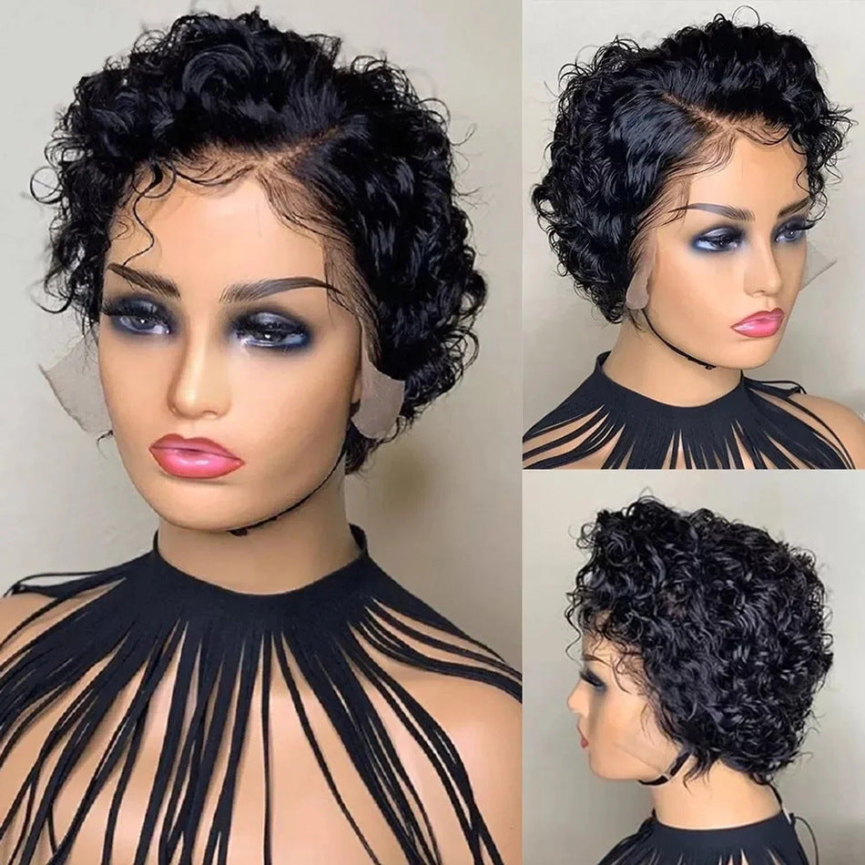 Short Curly Human Hair Wig Deep Wave