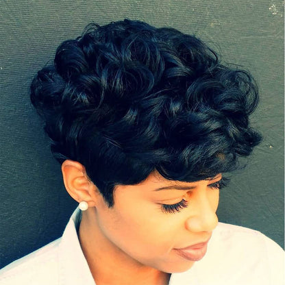Short Curly Pixie Wig for Women