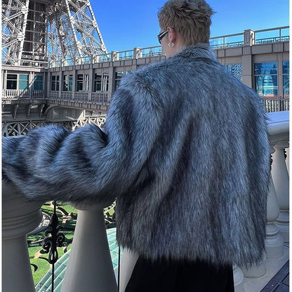 Short Faux Fur Mens Coat