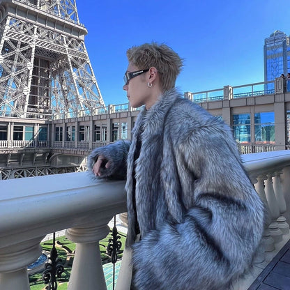 Short Faux Fur Mens Coat