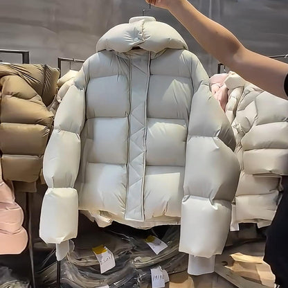 Short Hooded Puffer Down Jacket for Women