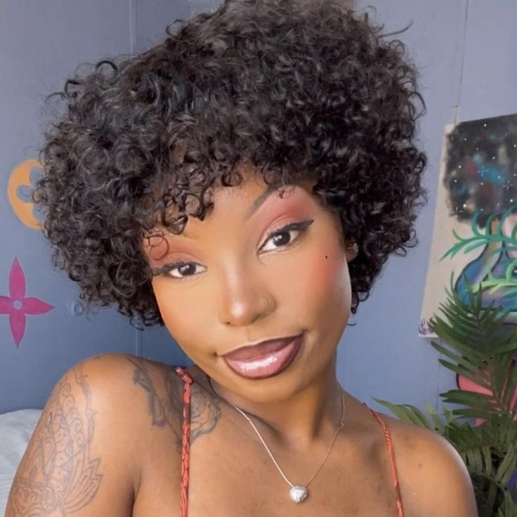 Short Human Hair Pixiecut Wig