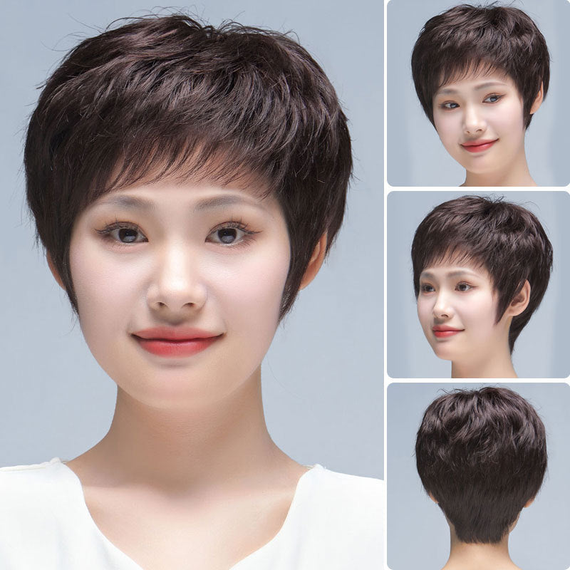 Short Real Human Hair Wig for Women