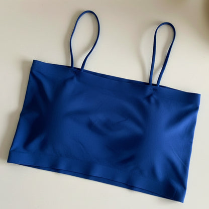 Short Seamless Ice Silk Camisole with Chest Pads, Comfortable and Breathable, No Rims, Beautiful Back Intimates, Bottoming Wrap, Breast Tube Top
