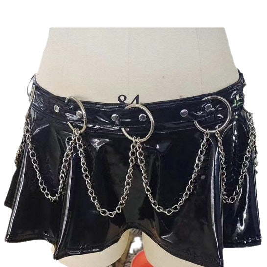 Short Skirt with Halterneck Hollow Top Suit