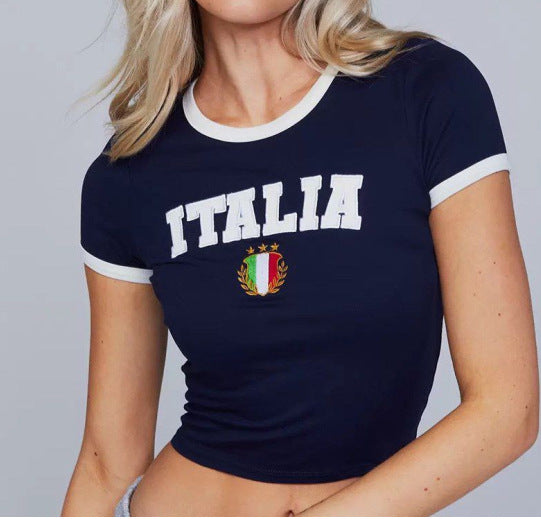 Short-sleeve round neck