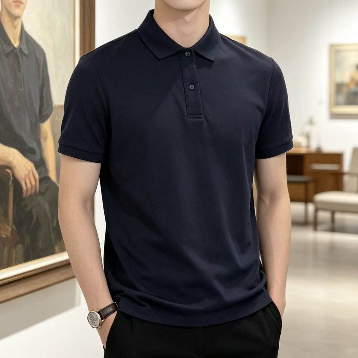 Short Sleeve Summer Turn-Down Collar Casual
