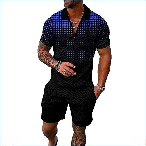 Short-sleeve top and shorts two-piece sporty-casual set for men