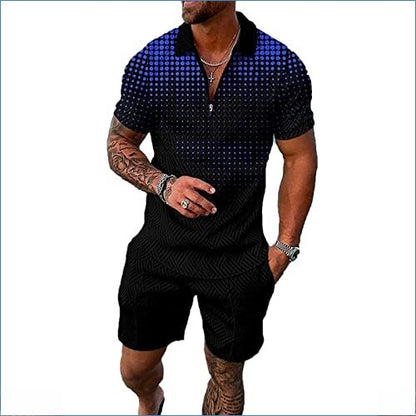 Short-sleeve top and shorts two-piece sporty-casual set for men