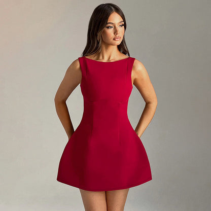 Short-sleeved basic dress