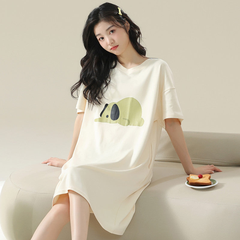 Short-Sleeved Casual Nightgown