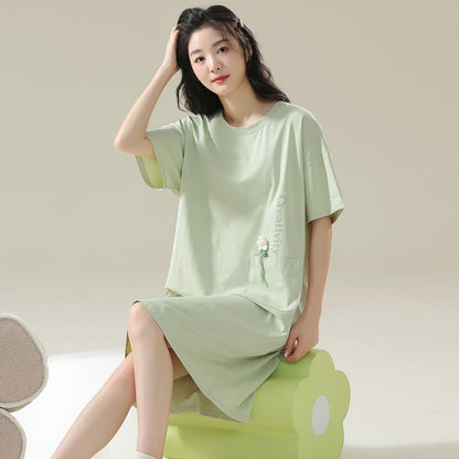 Short-Sleeved Casual Nightgown