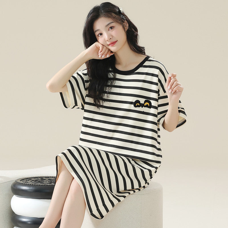 Short-Sleeved Casual Nightgown