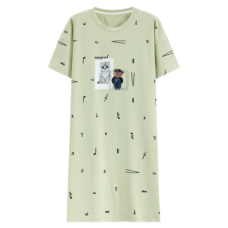Short-Sleeved Casual Nightgown