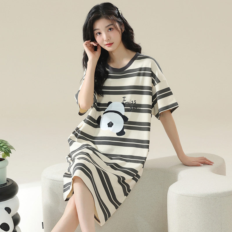 Short-Sleeved Casual Nightgown