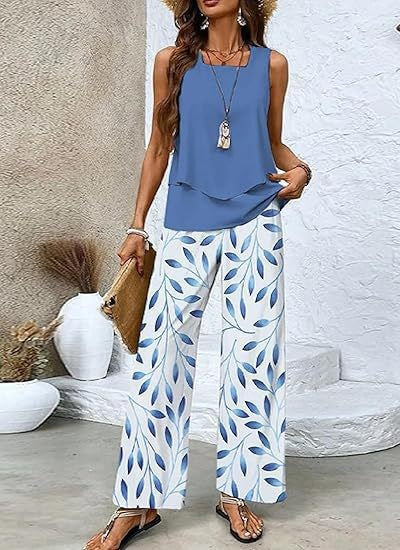 Short-sleeved double-layer vest pants