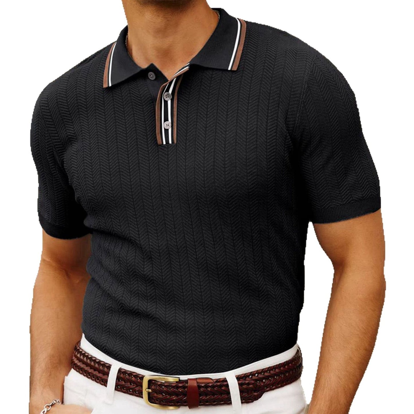 Short-sleeved men's knit shirt
