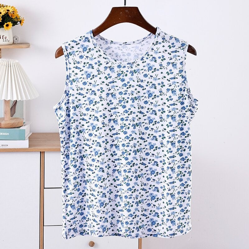 Short-sleeved mom-style tank top for women