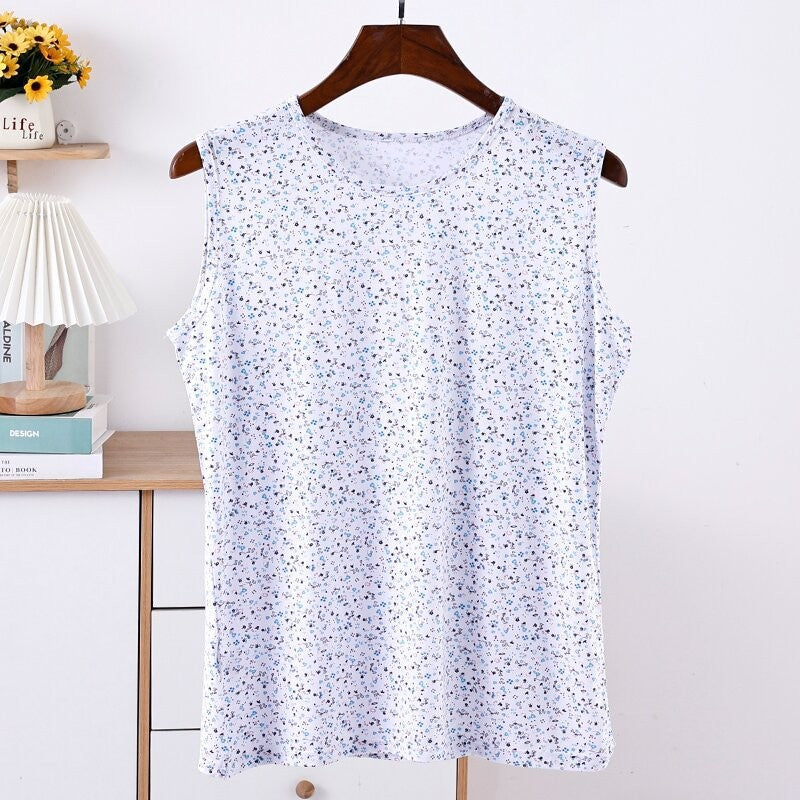 Short-sleeved mom-style tank top for women