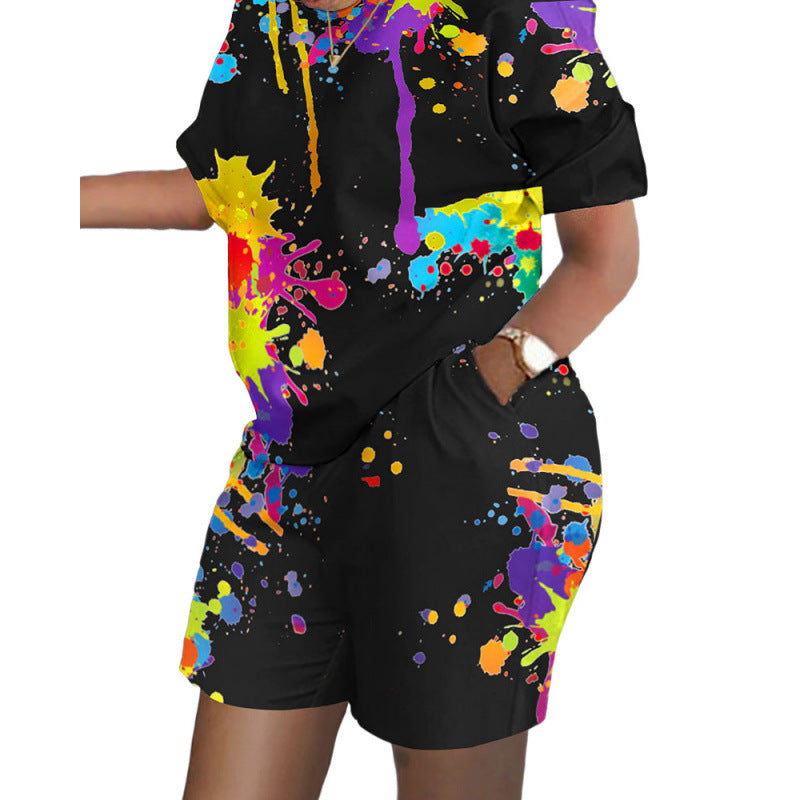 Short-Sleeved Printed Commuter Suit
