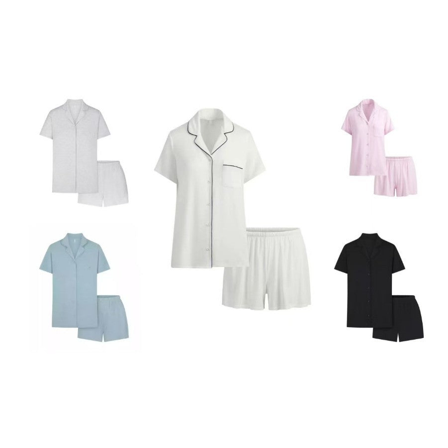 Short-Sleeved Shorts Summer Shirt Pajamas Pajamas Home Wear Set