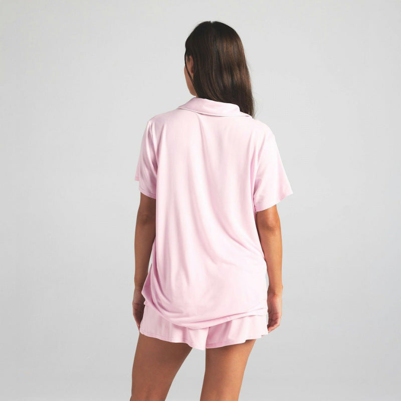 Short-Sleeved Shorts Summer Shirt Pajamas Pajamas Home Wear Set