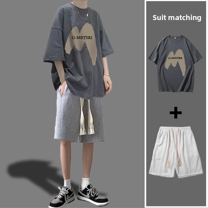 Short-sleeved T-shirt summer set for men