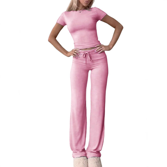 Short-sleeved top long pants and home wear