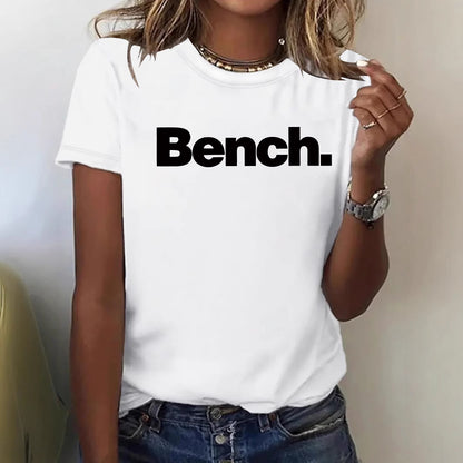 Short-sleeved women's t-shirt with a round neckline