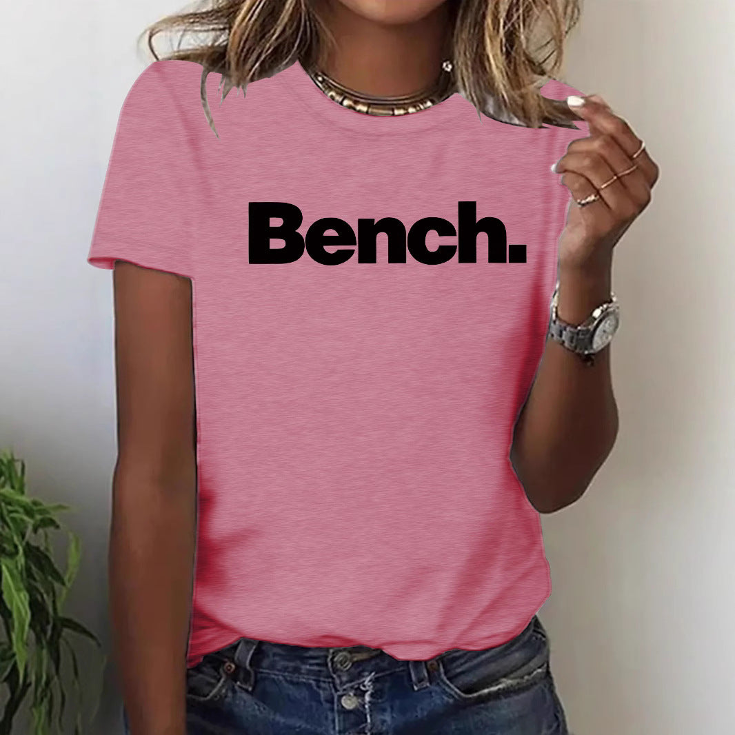 Short-sleeved women's t-shirt with a round neckline