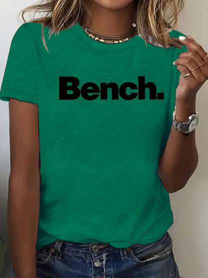 Short-sleeved women's t-shirt with a round neckline