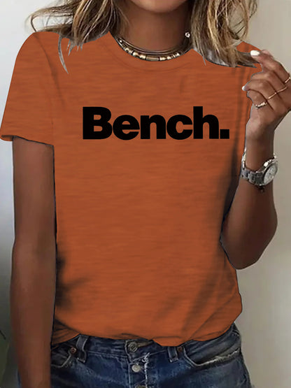 Short-sleeved women's t-shirt with a round neckline
