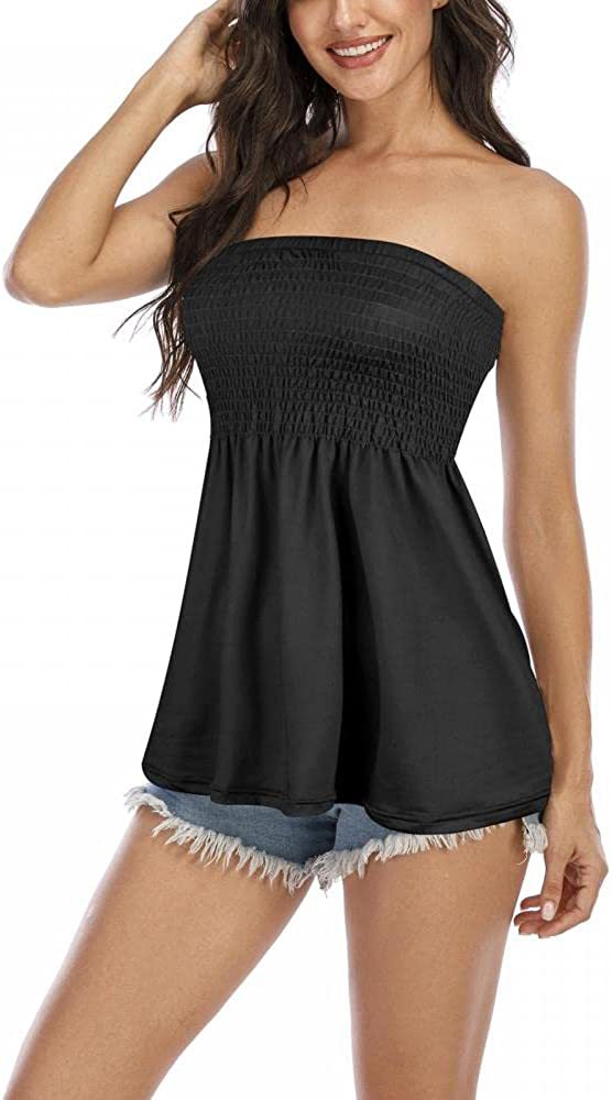 Short strapless tank top for women