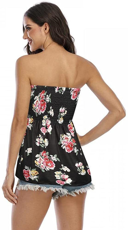 Short strapless tank top for women