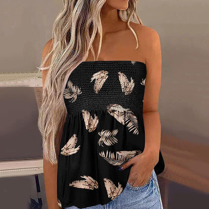 Short strapless tank top for women