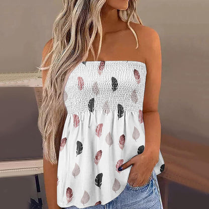 Short strapless tank top for women