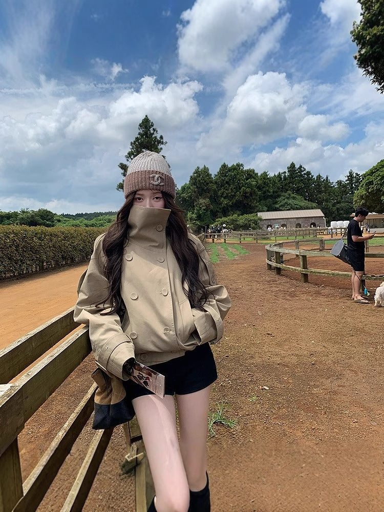 Short Vertical Collar Coat
