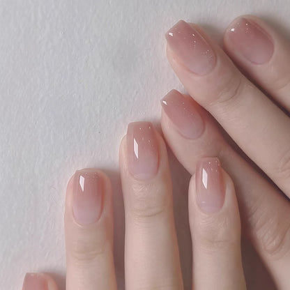 Short Wearable False Nails Solid Color