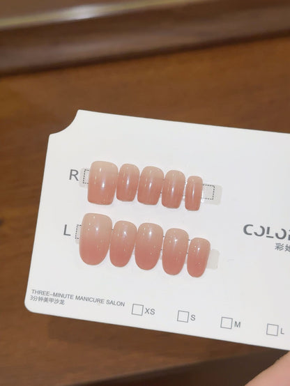 Short Wearable False Nails Solid Color
