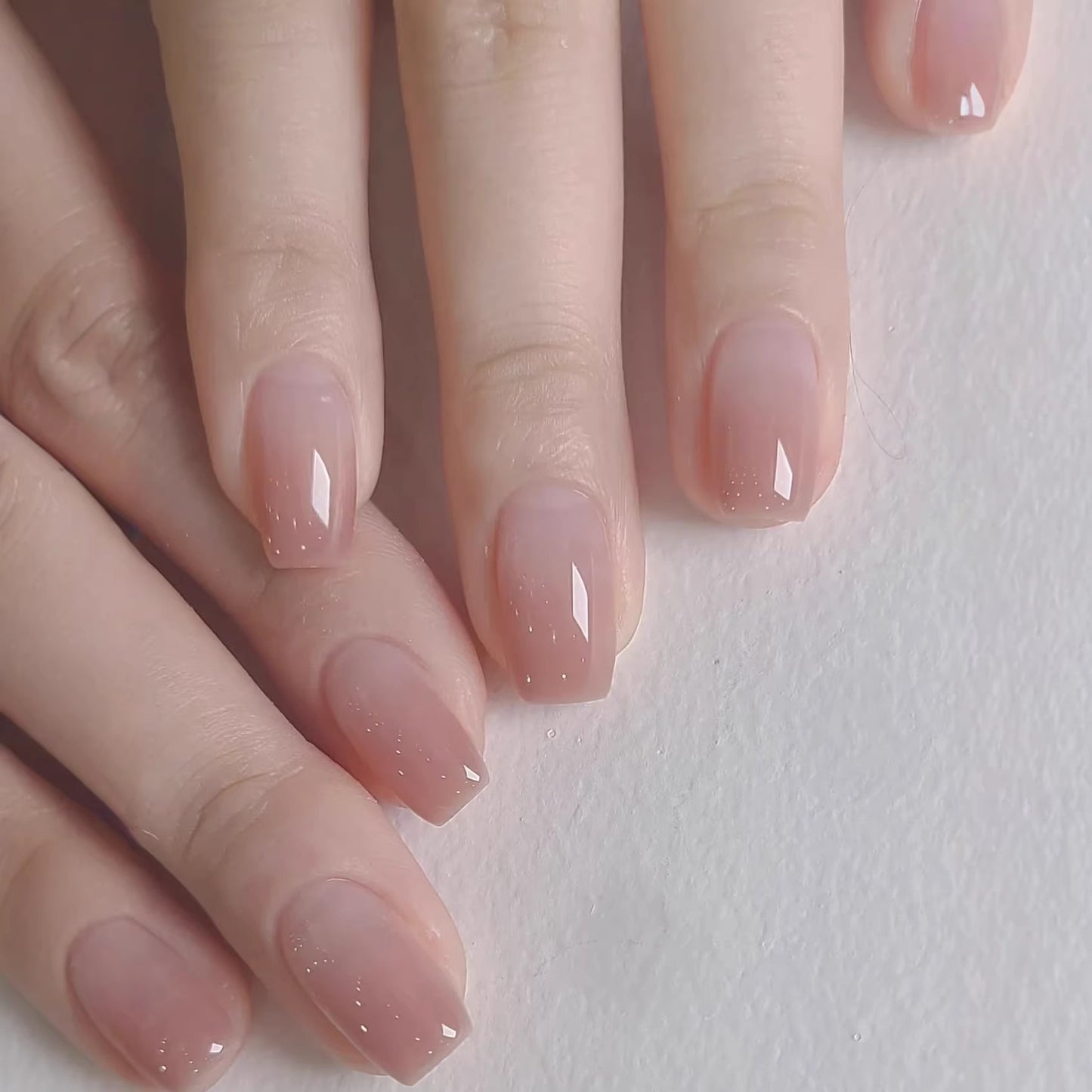 Short Wearable False Nails Solid Color
