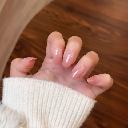 Short Wearable False Nails Solid Color