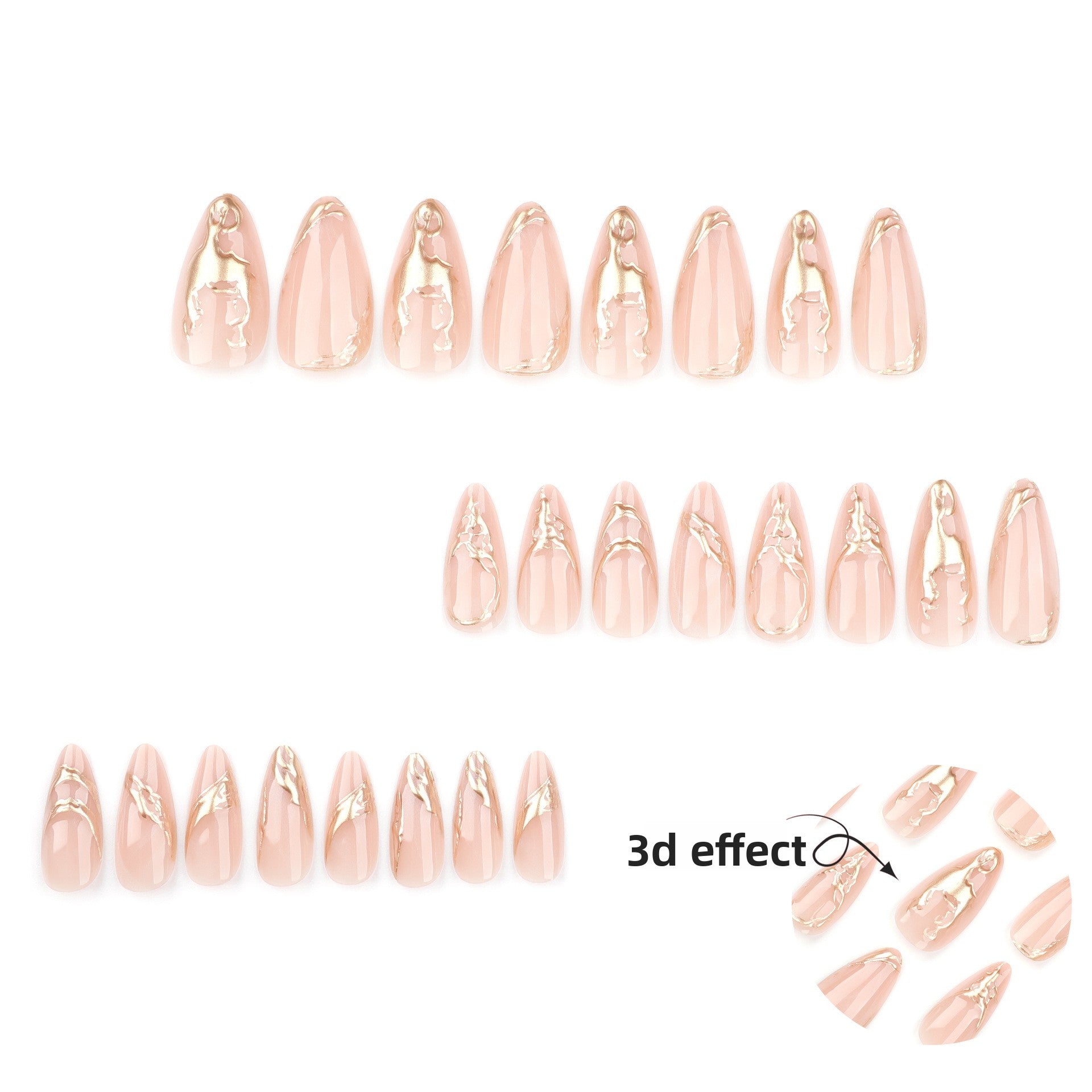 Short wearable nail plate with almonds