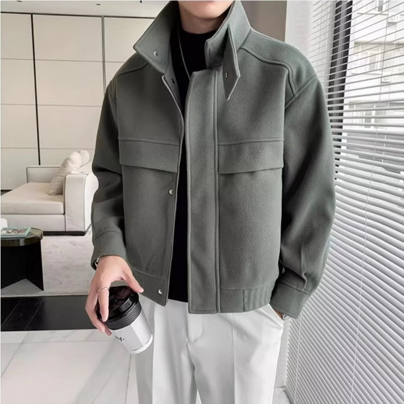 Short woolen thick coat top