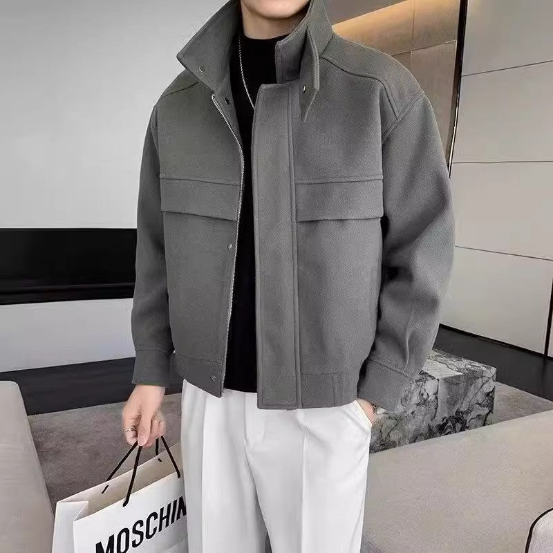 Short woolen thick coat top