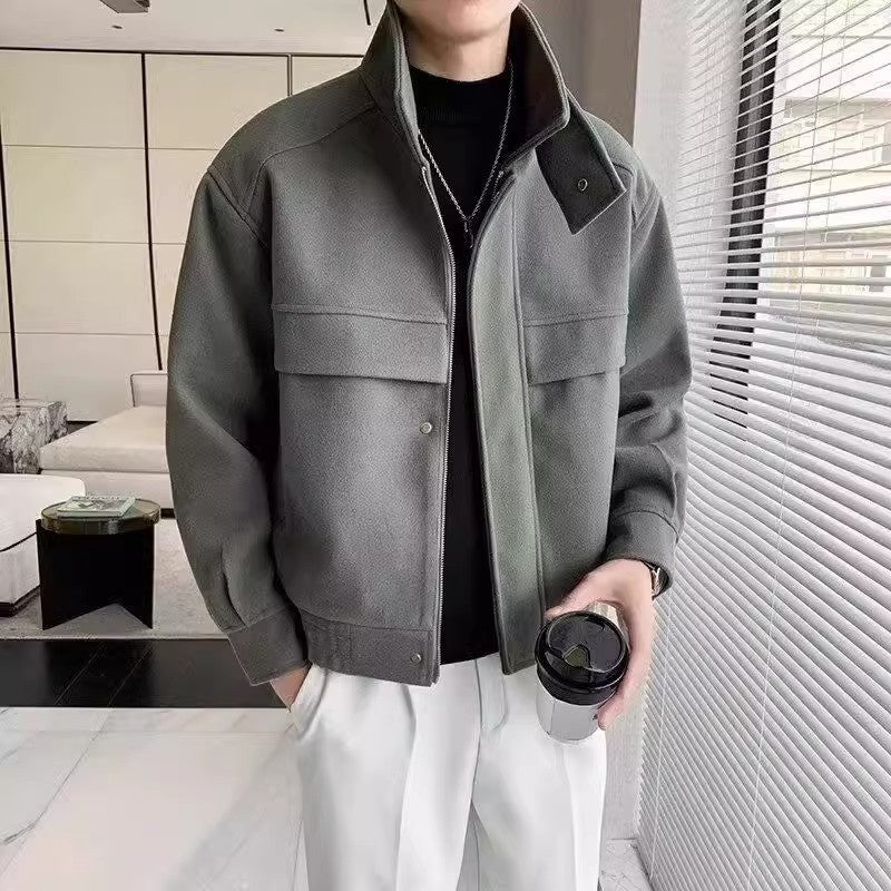 Short woolen thick coat top