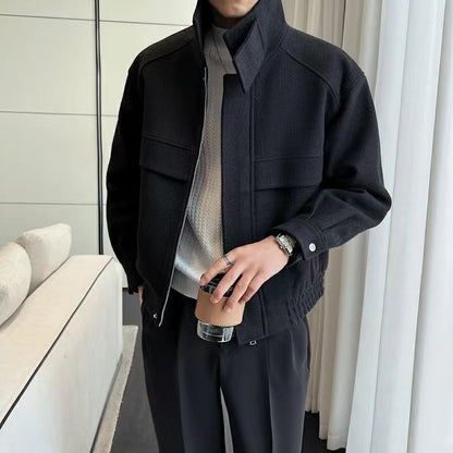 Short woolen thick coat top