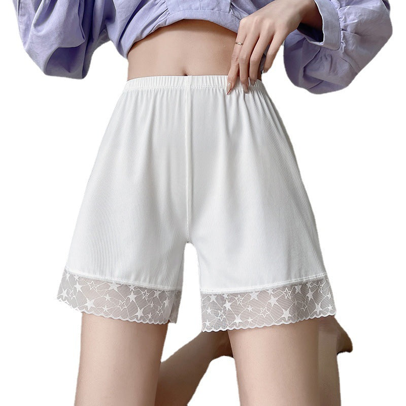 Shorts for women with anti-glare and anti-fraying properties